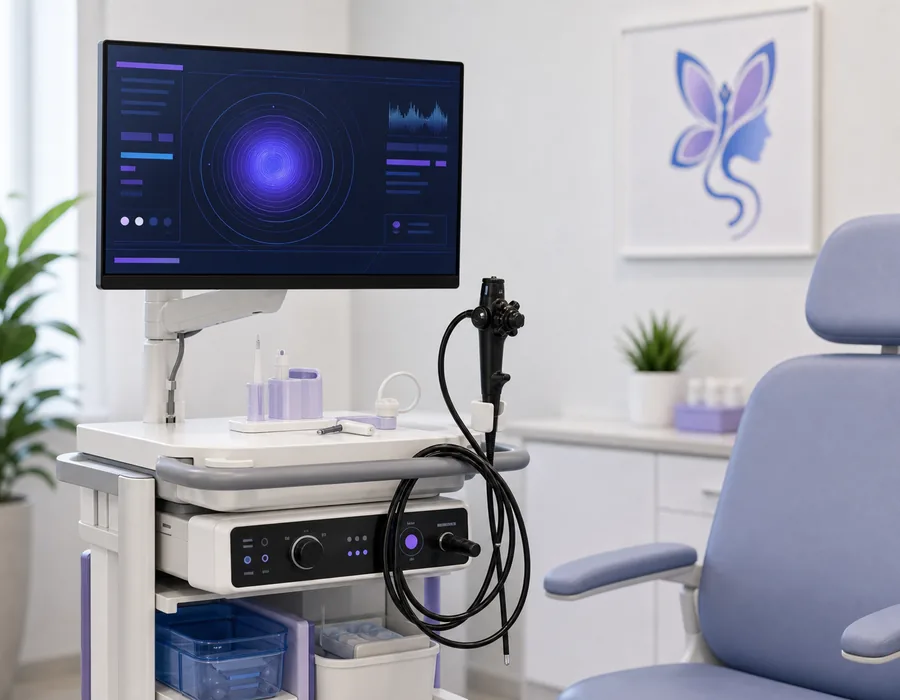 Instrumental swallowing assessment equipment in a clinical room